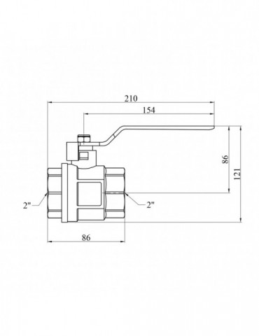 Кран кульовий Valves 2" ВВ PN30 синя ручка | купити | SilverGoose.com.ua.com.ua