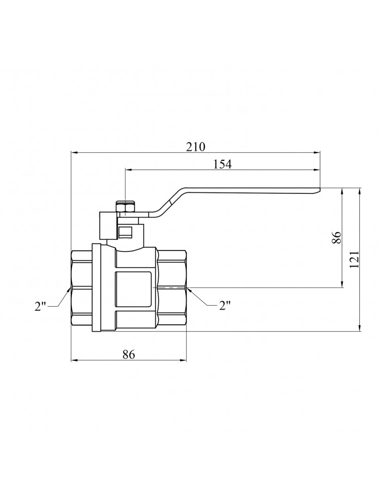 Кран кульовий Valves 2" ВВ PN30 синя ручка | купити | SilverGoose.com.ua.com.ua