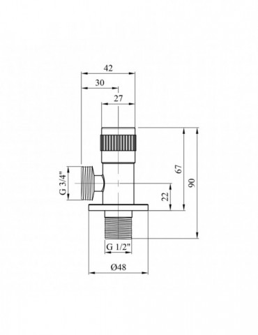 Кран приладний для підключення Karro 1/2"х3/4" ЗЗ KR-3130S | купити | SilverGoose.com.ua.com.ua