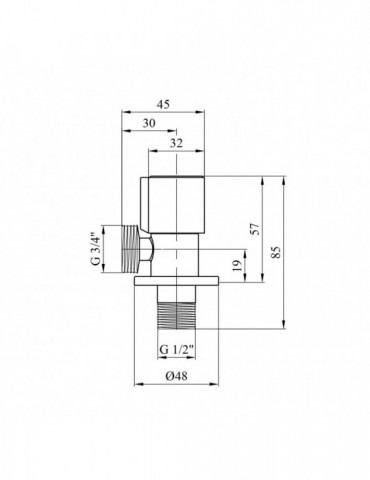 Кран приладний для підключення Karro 1/2"х3/4" ЗЗ KR-3133S | купити | SilverGoose.com.ua.com.ua