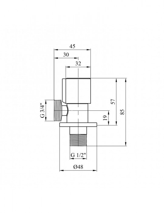 Кран приладний для підключення Karro 1/2"х3/4" ЗЗ KR-3133S | купити | SilverGoose.com.ua.com.ua