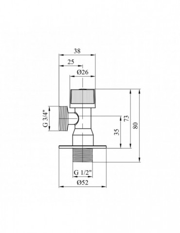 Кран приладний для підключення Karro 1/2"х3/4" ЗЗ KR-5001 | купити | SilverGoose.com.ua.com.ua