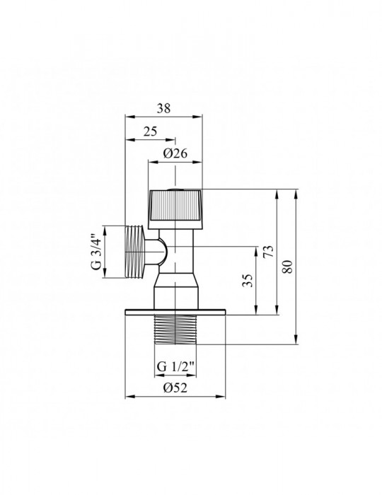 Кран приладний для підключення Karro 1/2"х3/4" ЗЗ KR-5001 | купити | SilverGoose.com.ua.com.ua