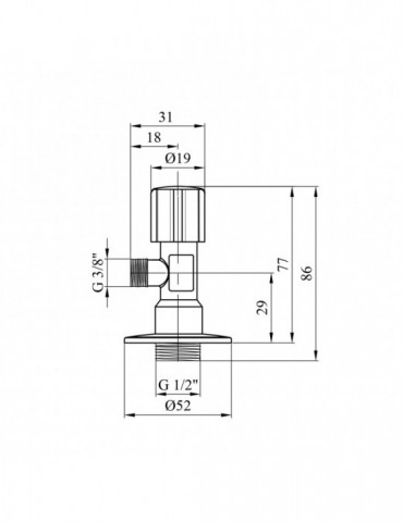 Кран приладний для підключення Karro 1/2"х3/8" ЗЗ KR-3019 | купити | SilverGoose.com.ua.com.ua