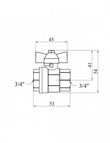 Кран кульовий Valves 3/4" ВВ PN30 синій метелик | купити | SilverGoose.com.ua.com.ua