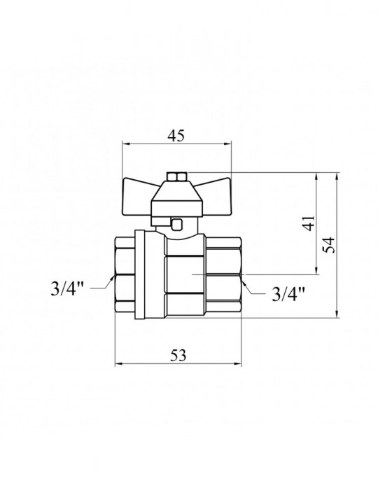 Кран кульовий Valves 3/4" ВВ PN30 синій метелик | купити | SilverGoose.com.ua.com.ua