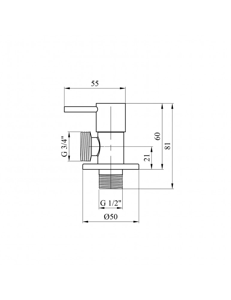 Кран приладний для підключення Karro 1/2"х3/4" ЗЗ KR-3110 | купити | SilverGoose.com.ua.com.ua