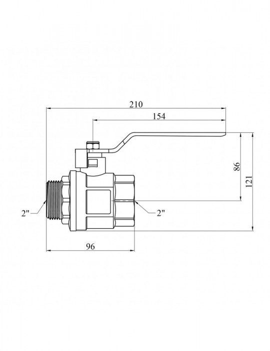 Кран кульовий Valves 2" ВЗ PN30 синя ручка | купити | SilverGoose.com.ua.com.ua