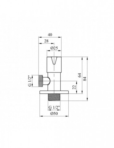 Кран приладний для підключення Karro 1/2"х1/2" ЗЗ KR-03112А | купити | SilverGoose.com.ua.com.ua
