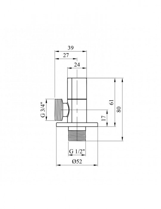Кран приладний для підключення Karro 1/2"х3/4" ЗЗ KR-3115 | купити | SilverGoose.com.ua.com.ua