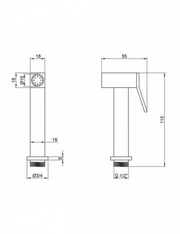 Лійка для гігієнічного душу Kroner KRM - C711 | купити | SilverGoose.com.ua.com.ua
