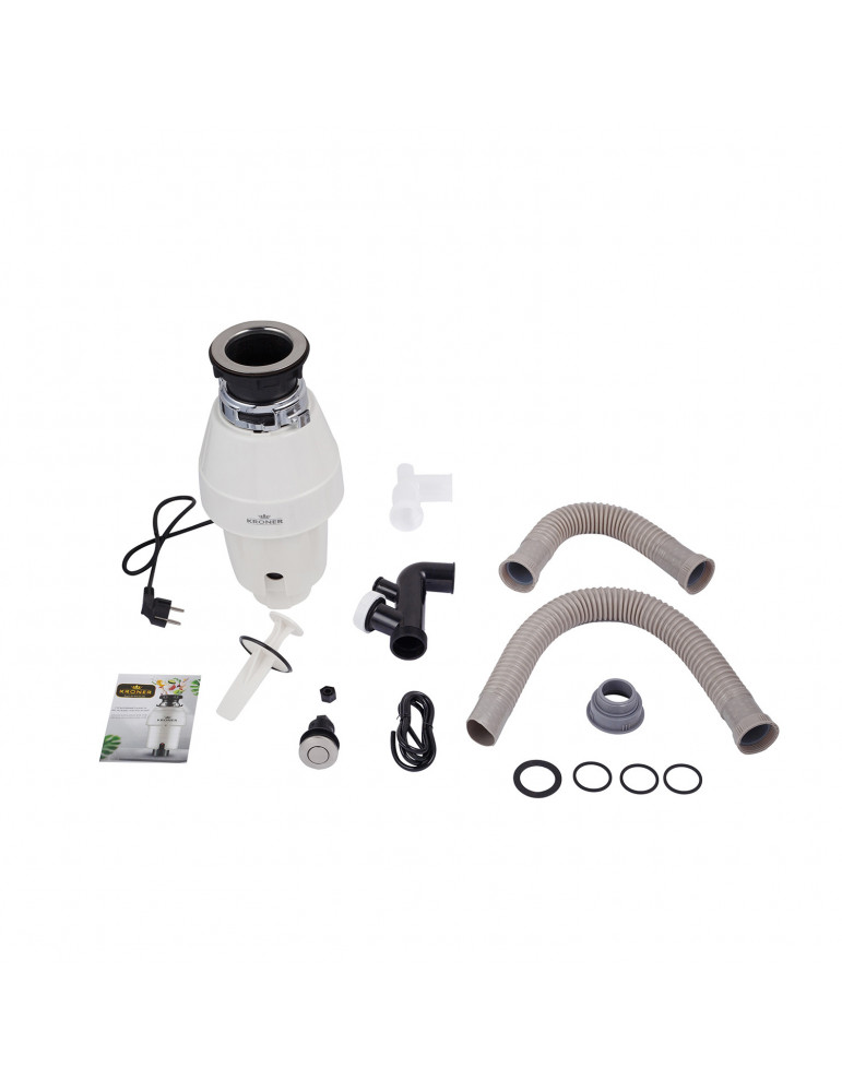 Подрібнювач харчових відходів Kroner KRP Kaiman WHI - 375W | купити | SilverGoose.com.ua.com.ua