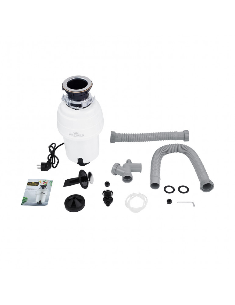 Подрібнювач харчових відходів Kroner KRP Kaiman WHI - 550W | купити | SilverGoose.com.ua.com.ua