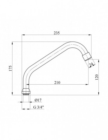 Вилив для змішувача Kroner KRM - C805 | купити | SilverGoose.com.ua.com.ua
