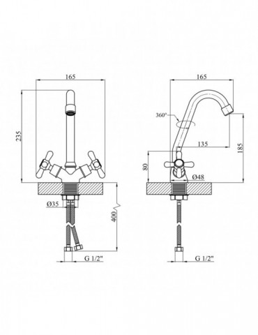 Змішувач для кухні Kroner KRP Royce - C030 | купити | SilverGoose.com.ua.com.ua