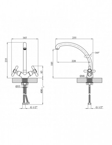 Змішувач для кухні Kroner KRP Royce - C032 | купити | SilverGoose.com.ua.com.ua