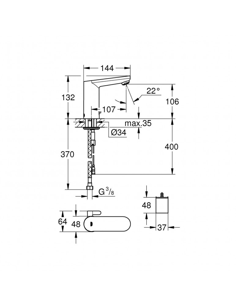 Змішувач безконтактний для раковини Grohe Get E 36366001 | купити | SilverGoose.com.ua.com.ua
