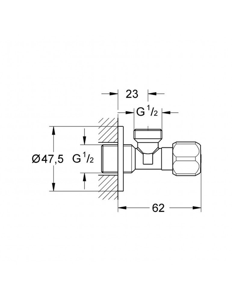 Універсальний кутовий вентиль Grohe 1/2"х1/2" 2201600M | купити | SilverGoose.com.ua.com.ua