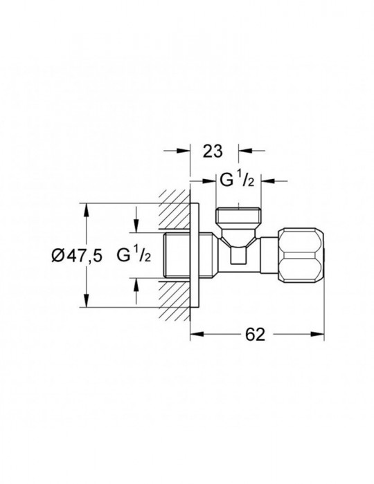 Універсальний кутовий вентиль Grohe 1/2"х1/2" 2201600M | купити | SilverGoose.com.ua.com.ua