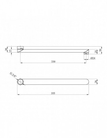 Вилив для змішувача плоский Kroner KRM - C835 35 см | купити | SilverGoose.com.ua.com.ua