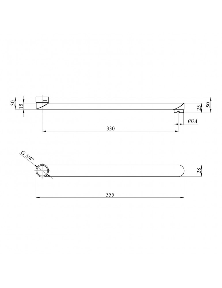 Вилив для змішувача плоский Kroner KRM - C835 35 см | купити | SilverGoose.com.ua.com.ua
