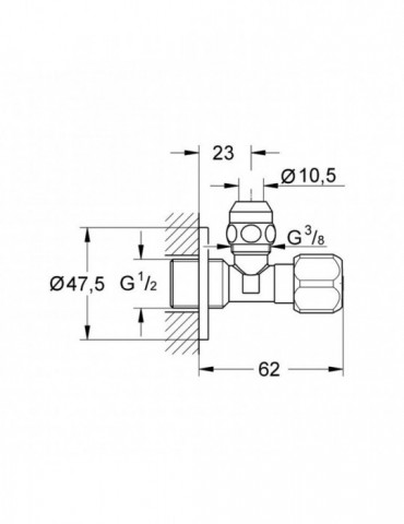 Кран приборный  Grohe 1/2"х3/8" 2201700M | купити | SilverGoose.com.ua.com.ua
