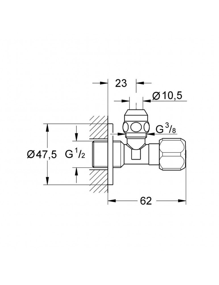 Кран приборный  Grohe 1/2"х3/8" 2201700M | купити | SilverGoose.com.ua.com.ua