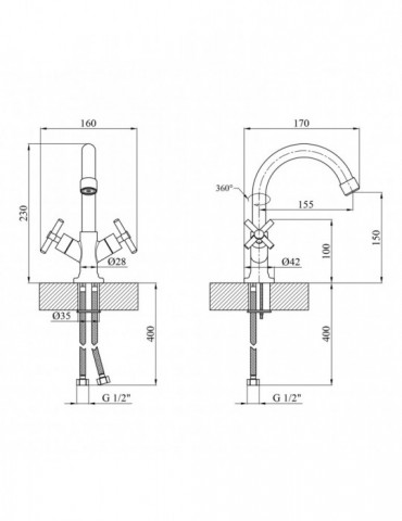 Змішувач для раковини Kroner KRM Aller - C010 | купити | SilverGoose.com.ua.com.ua
