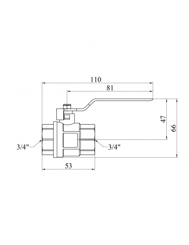 Кран кульовий Karro "Standart" 3/4" ВВ PN30 ручка | купити | SilverGoose.com.ua.com.ua