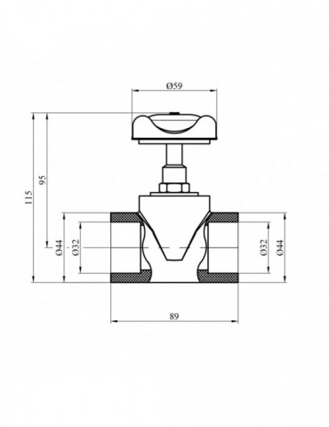 Вентиль прямоточний PPR Rozma 32 мм | купити | SilverGoose.com.ua.com.ua