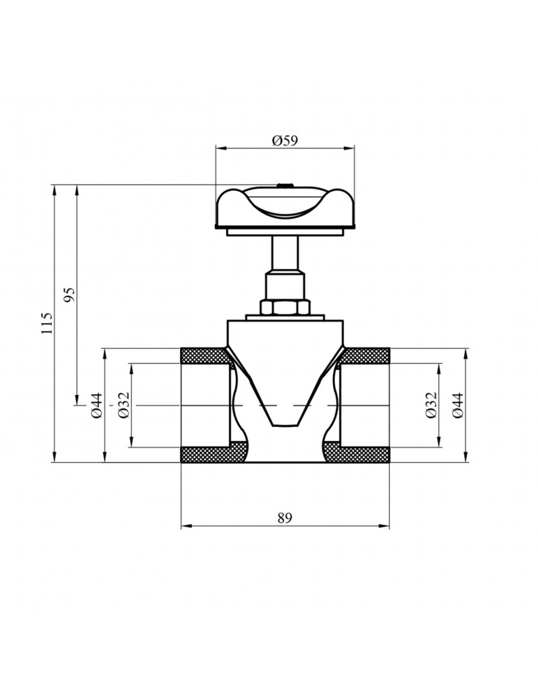 Вентиль прямоточний PPR Rozma 32 мм | купити | SilverGoose.com.ua.com.ua