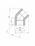 Коліно 45° PPR Rozma 32 мм | купити | SilverGoose.com.ua.com.ua