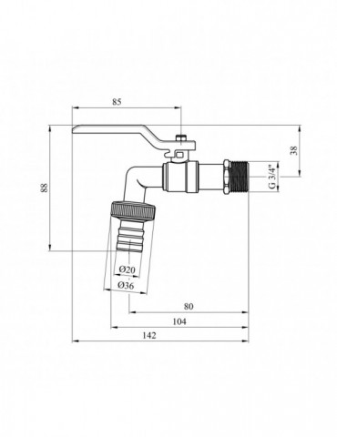 Кран для поливу Karro 3/4" PN40 KR-2001 нікельований | купити | SilverGoose.com.ua.com.ua
