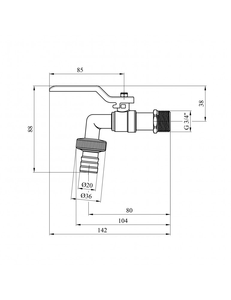 Кран для поливу Karro 3/4" PN40 KR-2001 нікельований | купити | SilverGoose.com.ua.com.ua