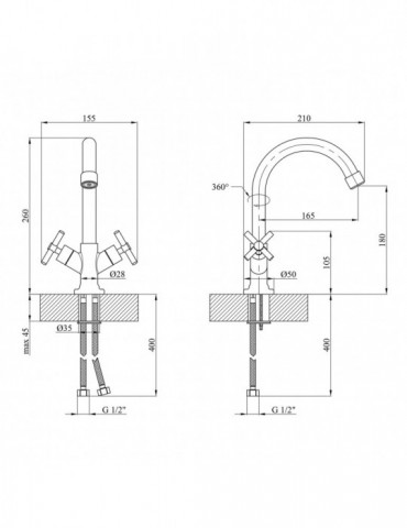 Змішувач для кухні Kroner KRM Aller - C030 | купити | SilverGoose.com.ua.com.ua