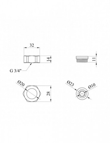 Гайка з футоркою для настінного змішувача Kroner KRP - ESG929 | купити | SilverGoose.com.ua.com.ua