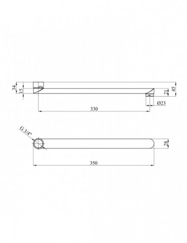 Вилив для змішувача Kroner KRP - ESG835 35 см | купити | SilverGoose.com.ua.com.ua