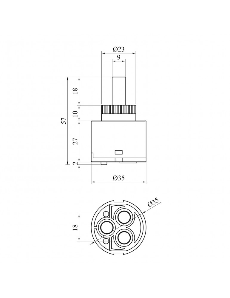Картридж для змішувача Kroner KRP - PM35-1 з пластиковим штоком | купити | SilverGoose.com.ua.com.ua