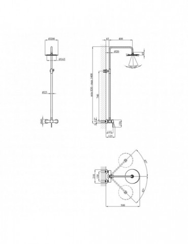 Душова система Kroner KRP Edelstahl Klassisch - ESG062 | купити | SilverGoose.com.ua.com.ua