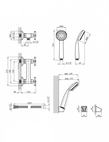 Змішувач для душу Kroner KRM Aller - C050 | купити | SilverGoose.com.ua.com.ua