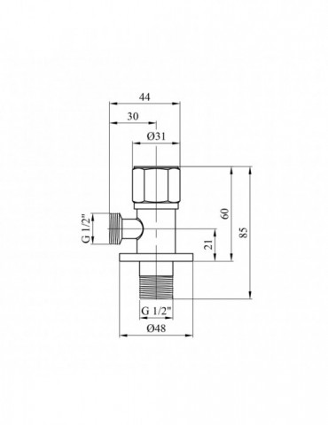 Кран приладний для підключення Karro 1/2"х1/2" ЗЗ KR-3132S | купити | SilverGoose.com.ua.com.ua