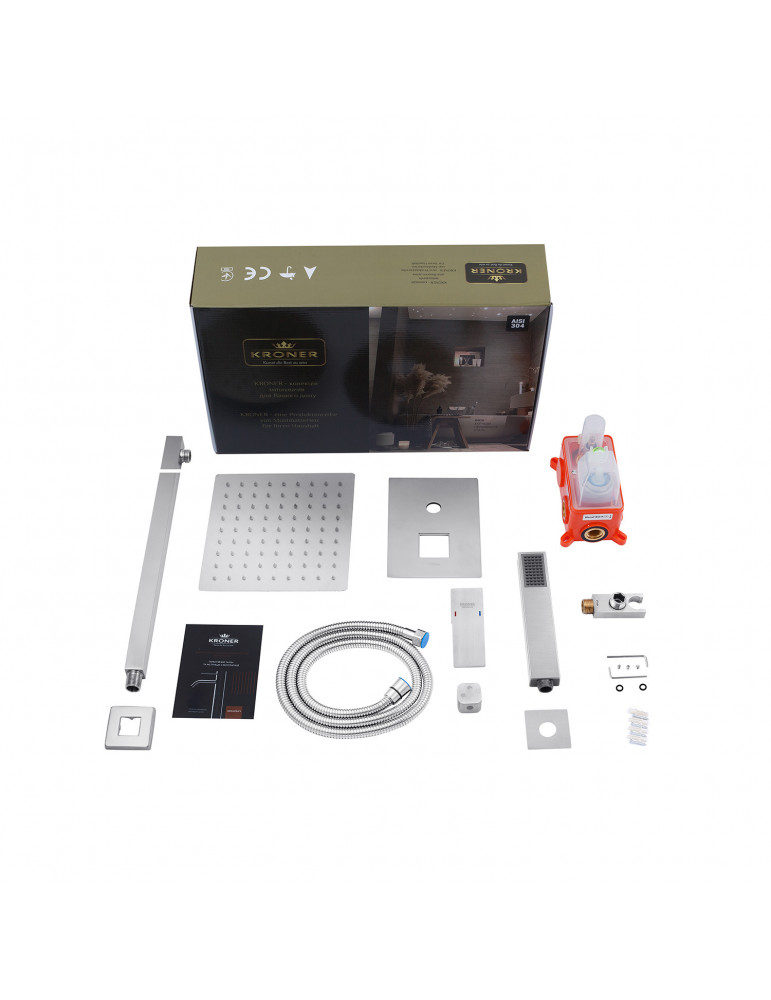Душова система прихованого монтажу Kroner KRP Edelstahl Kubus - ESG082 | купити | SilverGoose.com.ua.com.ua