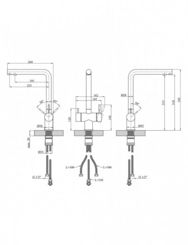 Змішувач для кухні з підключенням до фільтра Kroner KRP Edelstahl Klassisch - ESG03811 | купити | SilverGoose.com.ua.com.ua