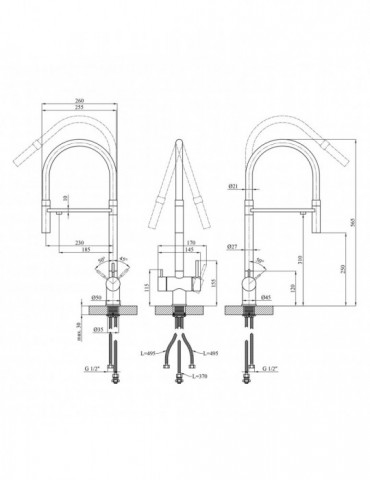 Змішувач для кухні з підключенням до фільтра Kroner KRP Edelstahl Klassisch - ESG03815GRA | купити | SilverGoose.com.ua.com.ua