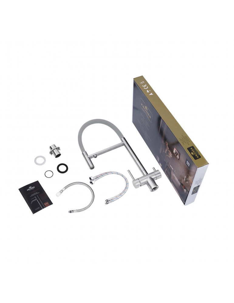 Змішувач для кухні з підключенням до фільтра Kroner KRP Edelstahl Klassisch - ESG03815GRA | купити | SilverGoose.com.ua.com.ua