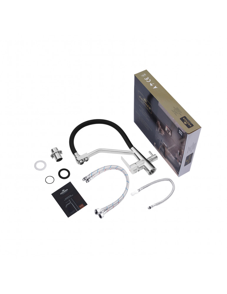 Змішувач для кухні з підключенням до фільтра Kroner KRP Edelstahl Klassisch - ESG03817BLK | купити | SilverGoose.com.ua.com.ua