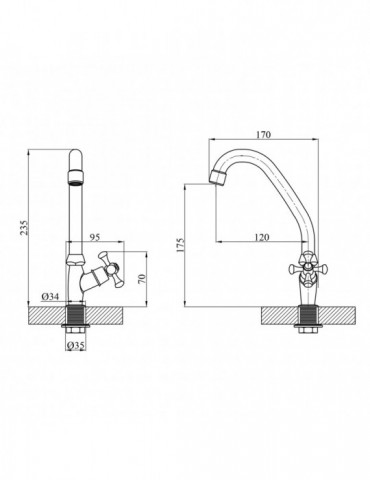 Кран на одну воду Kroner KRM Rhein - C090 | купити | SilverGoose.com.ua.com.ua