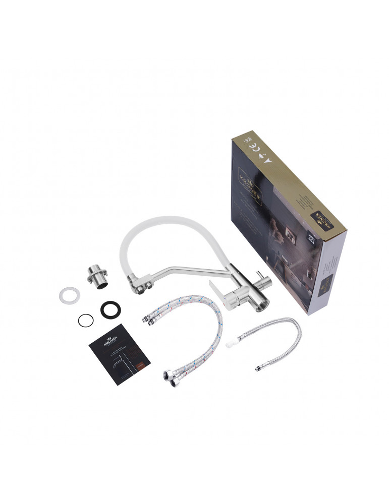 Змішувач для кухні з підключенням до фільтра Kroner KRP Edelstahl Klassisch - ESG03817WHI | купити | SilverGoose.com.ua.com.ua